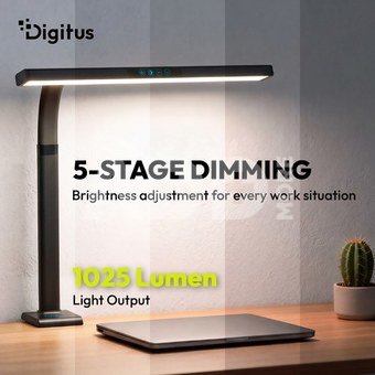 Digitus LED Desk Lamp, 50 cm, Black | DA-90490 | 1025 lm | 7 W | 3000-6500 K | Warm to cold white light | LED lamp | 10 V