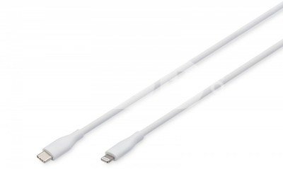 Digitus Lightning silicone connection cable, USB-C - Lightning, 1m | AK-600110-010-W