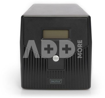 Digitus Line-Interactive UPS DN-170074, 1000VA, 600W, 2x 12V/7Ah battery, 4x CEE 7/7 outlet, 2x RJ45, 1x USB 2.0 type B, 1x RS232, LCD, Simulated Sine Wave, 338x150x162mm, 7.8kg