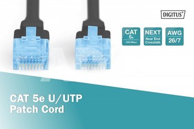 Digitus Patch cord RJ45/RJ45 U/UTP kat. 5e 5,0m AWG 26/7 PVC black