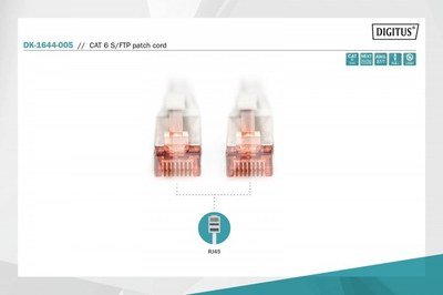 Digitus Patch cord S/FTP kat.6 LS0H 0,5m Szary
