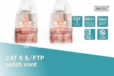 Digitus Patch cord S/FTP kat.6 LS0H 0,5m Szary
