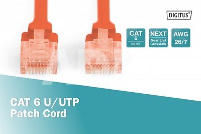 Digitus Patch cord U/UTP cat.6 PVC 0,5m red
