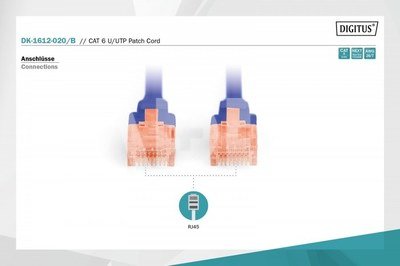 Digitus Patch cord U/UTP kat.6 PVC 2m blue
