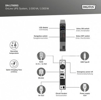 Digitus UPS Online Rack DN-170093