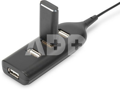 Digitus USB 2.0 Hub, 4-Port, Bus Powered 4 X USB A/F AT Connected Cable AB-50001-1