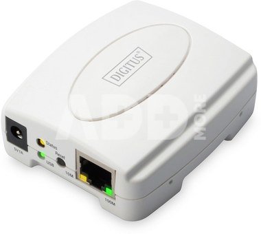 Digitus USB Print Server, 1-Port 1x RJ45, 1x USB A, USB 2.0 DN-13003-2 White