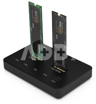 Docking Station 2x M.2 NVME+SATA SSD iki 10Gbps