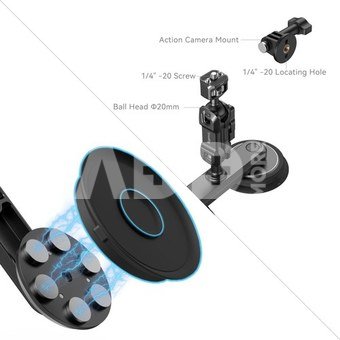 Dual Magnetic Suction Cup Mounting Support Kit for Action Cameras 4467