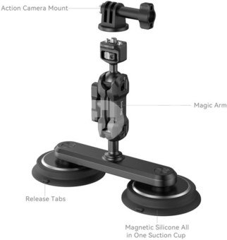 Dual Magnetic Suction Cup Mounting Support Kit for Action Cameras 4467