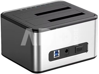 Dual Bay Docking Station, 2.5"/3.5" SSD/HDD, USB-B
