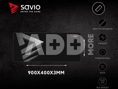 Elmak Mouse and keyboard pad 900x400 SAVIO Precision Control XL, stitched edges