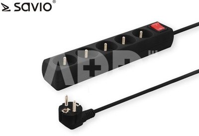 Elmak Power strip with anti-surge protection 5 outlets with ground wire, 5m Savio LZ-03