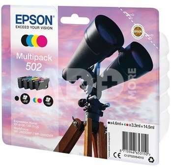 Epson 502 Binoculars C13T02V64010 CMYK Inkjet Cartridge, Black, Cyan, Magenta, Yellow
