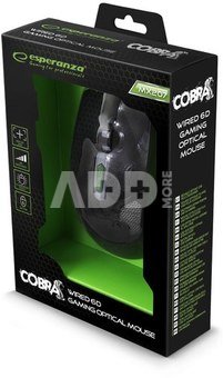 Esperanza WIRED FOR PLAYERS MOUSE 6D Optical USB MX207 COBRA