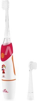 ETA Toothbrush | Sonetic ETA071090030 | Battery operated | For kids | Number of brush heads included 2 | Number of teeth brushing modes 1 | Red/White