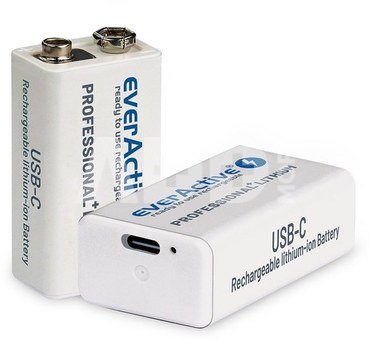 Rechargeable 6F22/9V Li-ion 550 mAh