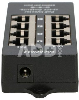 Extralink PoE Injector 4 ports in black case
