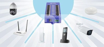Extralink PoE Injector 4 ports in black case