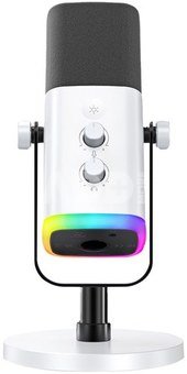 Fifine AM8W dynamic microphone with stand (white)