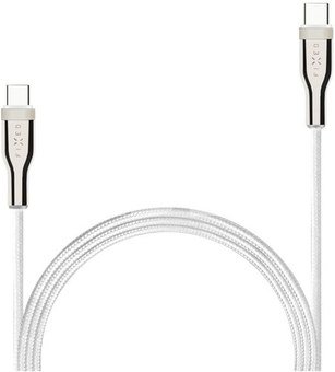 FIXED Braided Cable USB-C/USB-C, 1,2m, 100W, White