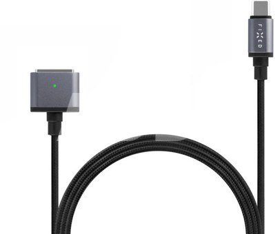 Fixed | Braided charging cable with USB-C/MagSafe 3 connectors, 2 m, 140 W, Gray