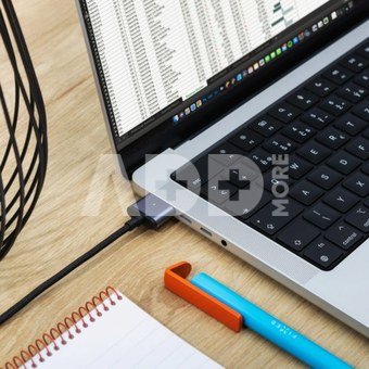Fixed | Braided charging cable with USB-C/MagSafe 3 connectors, 2 m, 140 W, Gray