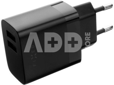 Fixed | Dual USB Travel Charger 17W | FIXC17N-2U-BK