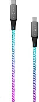 Fixed | Glowing Charging Cable USB-C/USB-C, PD support, Rainbow | FIXDLED-CC-RA