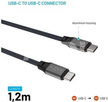 Fixed | Magnetic Braided Cable USB-C/USB-C, USB 2.0, Gray | FIXDBM-CC12-GR