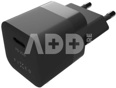 FIXED Mini USB-C Travel Charger 25W, Black