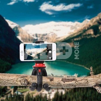 Fotopro UFO Mini Black/Red Tripod met Telefoon & GoPro mount
