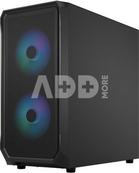 Fractal Design Focus 2 RGB Black TG Clear Tint, Midi Tower, Power supply included No