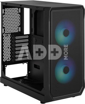 Fractal Design Focus 2 RGB Black TG Clear Tint, Midi Tower, Power supply included No