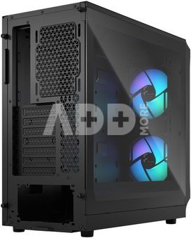 Fractal Design Focus 2 RGB Black TG Clear Tint, Midi Tower, Power supply included No