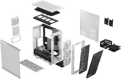 Fractal Design Meshify 2 Compact RGB White TG Clear, Mid-Tower, Power supply included No