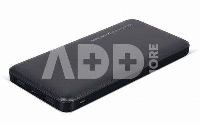 Gembird | PB10-02 | Power Bank | 10000 mAh | 2 x USB-AF | Black