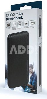 Gembird | PB10-02 | Power Bank | 10000 mAh | 2 x USB-AF | Black