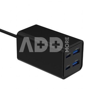 Gembird Universal charger 65W GaN 2xUSB-A 2xUSB-C fast charger black