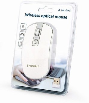Gembird Wireless Optical mouse MUSW-4B-05 USB, White