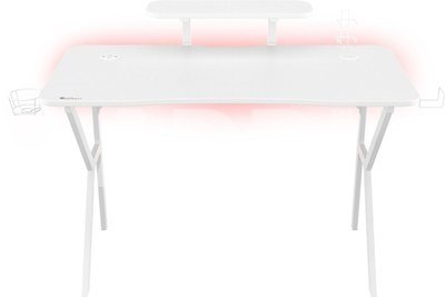 Genesis Gaming Desk Holm 320 RGB Headphone holder, Cup holder, Gamepad holder, Monitor shelf, Organizer cables, White