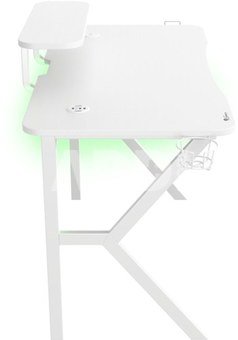 Genesis Gaming Desk Holm 320 RGB Headphone holder, Cup holder, Gamepad holder, Monitor shelf, Organizer cables, White