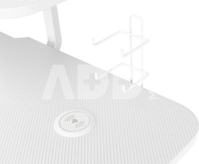 Genesis Gaming Desk Holm 320 RGB Headphone holder, Cup holder, Gamepad holder, Monitor shelf, Organizer cables, White