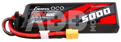 Gens ace G-Tech 5000mAh 7.4V 60C 2S1P Lipo PC material case with XT60 Plug