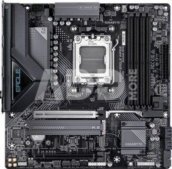 Gigabyte B850M EAGLE WF6E | Processor family AMD | Processor socket AM5 | DDR5 | Supported hard disk drive interfaces SATA, M.2 | Number of SATA connectors 4