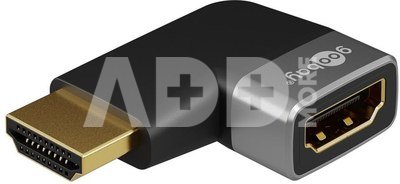 Goobay 72010 HDMI&trade; Angled Adapter 90&deg; Horizontal, 8K @ 60 Hz, Gold-Plated, Black, Silver | Goobay