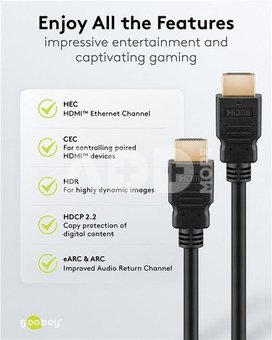 Goobay HDMI High‑Speed Cable with Ethernet | Soft | 0.5 m