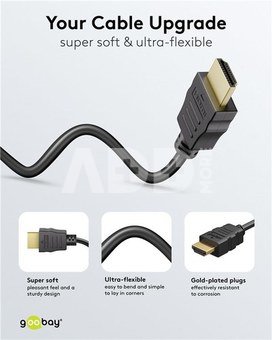 Goobay HDMI High‑Speed Cable with Ethernet | Soft | 0.5 m