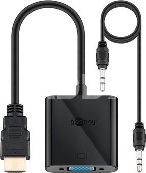 Goobay HDMI/VGA adapter, nickel plated 68793 Black
