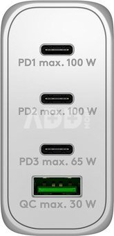 Goobay 65556 USB-C PD Multiport Quick Charger (100 W), White Goobay